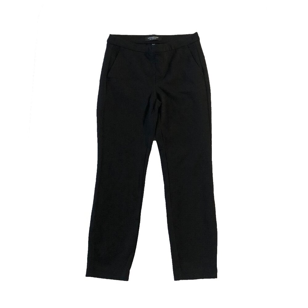 Liverpool Pants Womens Sz 26/2 Black Ponte Knit Skinny Pull on Elastic Waist